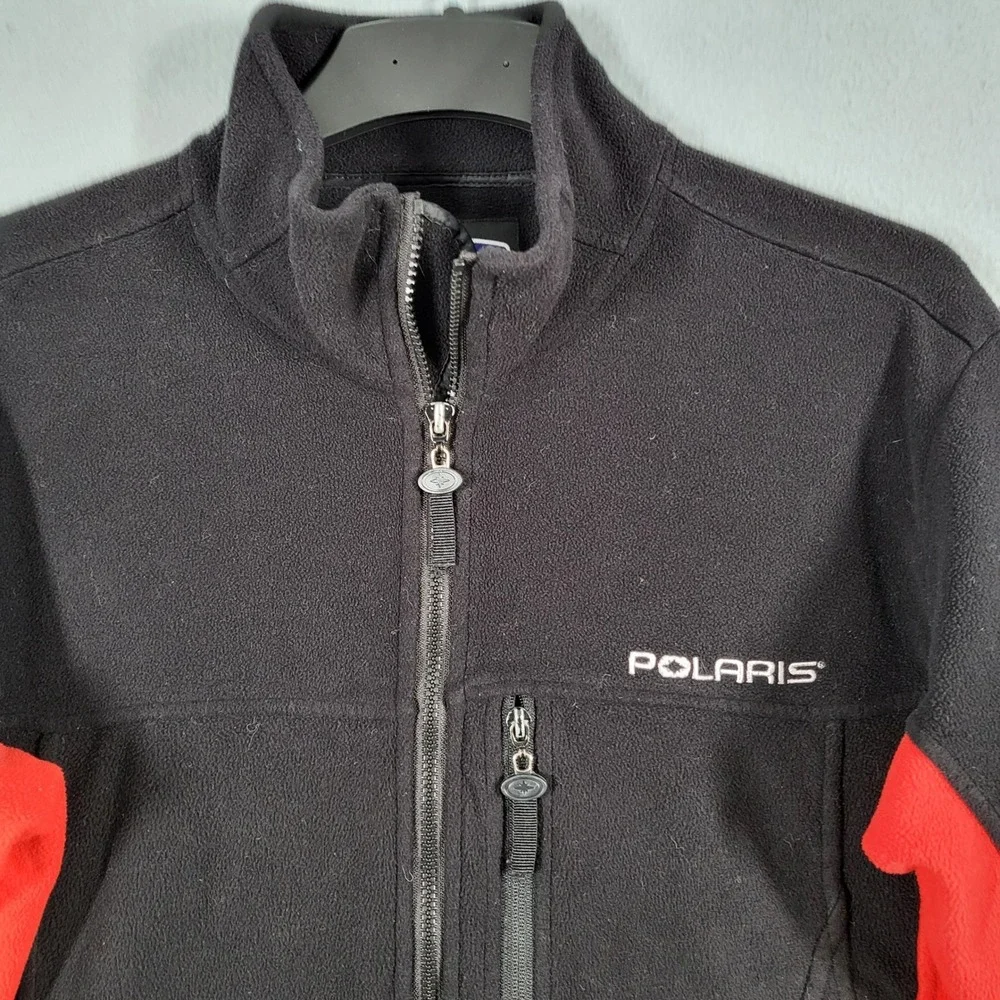 Polaris Pure‎ Fleece Jacket Men's M Black Red Full Zip Outdoor